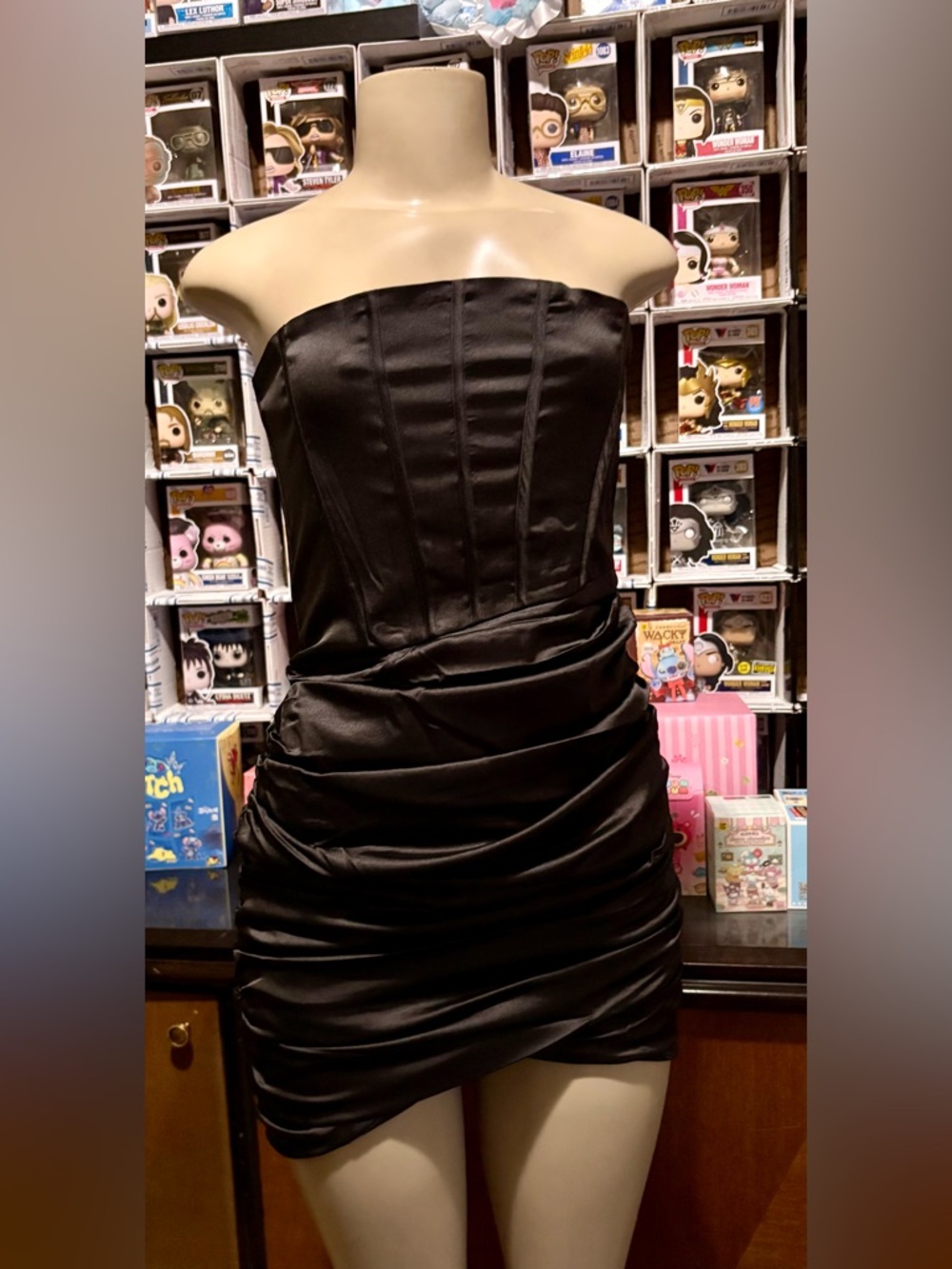 Elegant Black Satin Dress